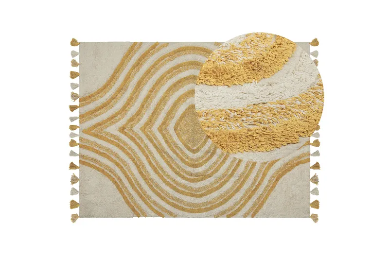 Bingol Ryamatta 160x230 cm - Gul - Textil & mattor - Matta - Modern matta - Ryamatta