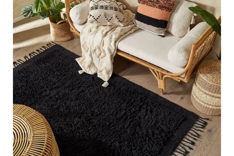 Bitlis Ryamatta 140x200 cm - Svart - Textil & mattor - Matta - Modern matta - Ryamatta