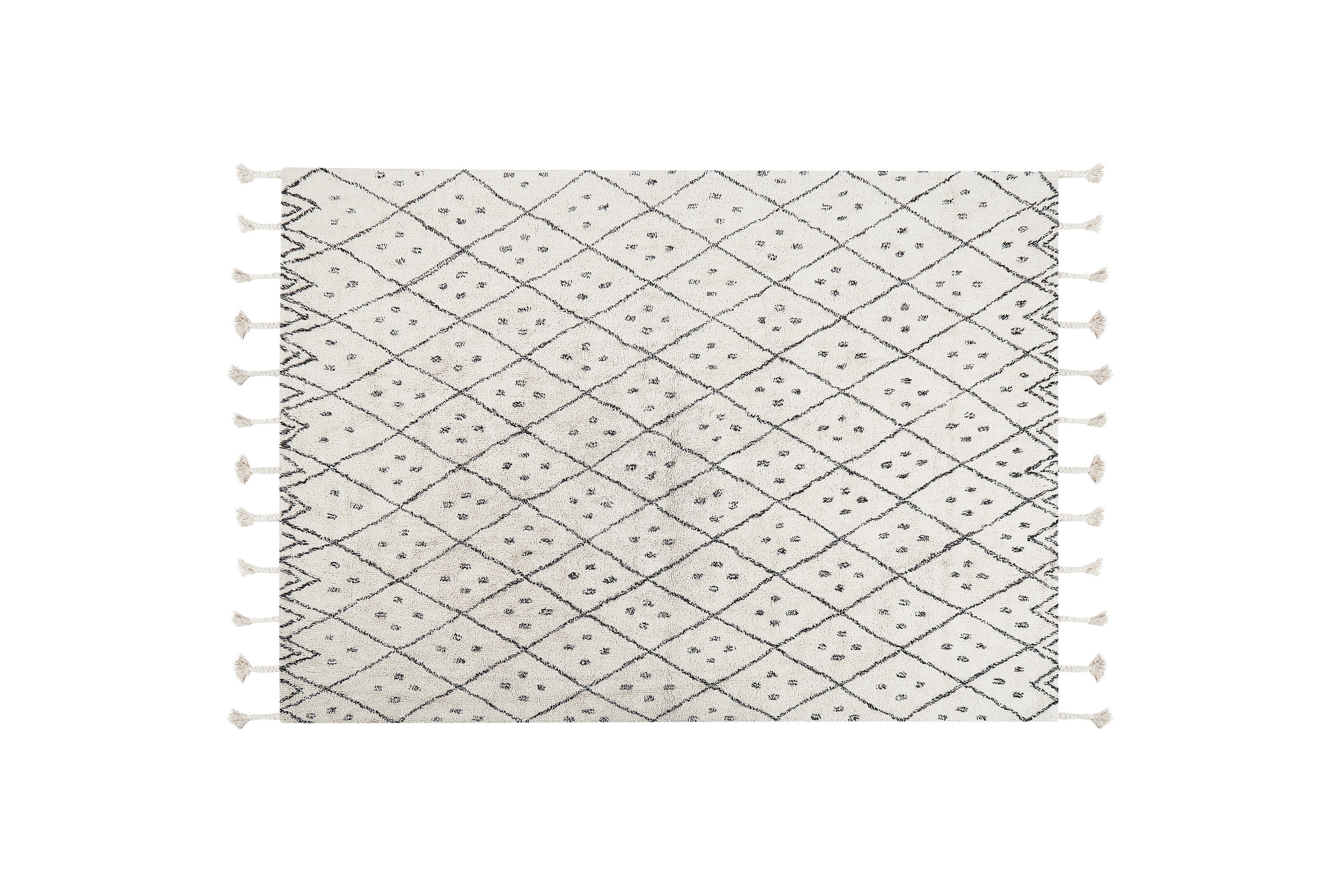 Bomullsmatta Agadir 160x230 cm Svart/Vit