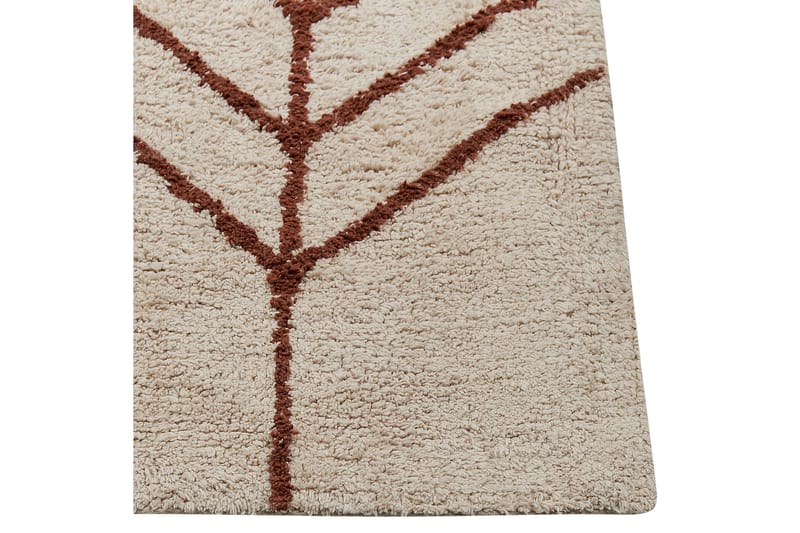 Bomullsmatta Akoren 200x200 cm Kvadratisk - Beige - Textil & mattor - Matta - Modern matta - Bomullsmatta