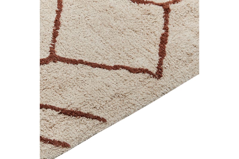 Bomullsmatta Akoren 200x200 cm Kvadratisk - Beige - Textil & mattor - Matta - Modern matta - Bomullsmatta