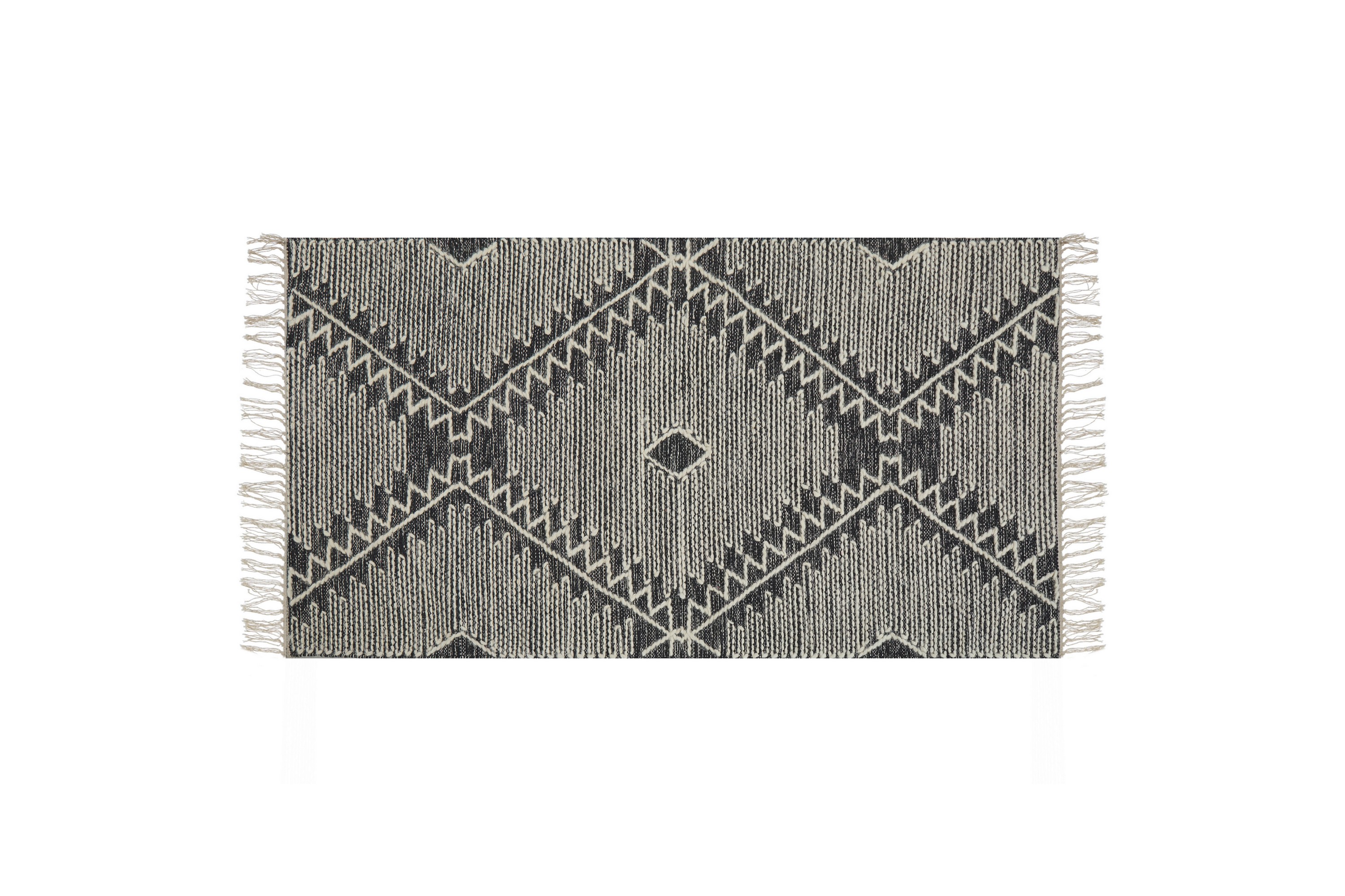 Bomullsmatta Arbaa 80x150 cm Svart/Vit