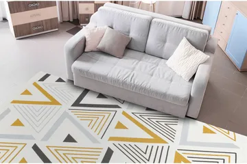 Are Bomullsmatta 160x230 cm Rektangulär - Gul/Grå - Textil & mattor - Matta - Modern matta - Bomullsmatta