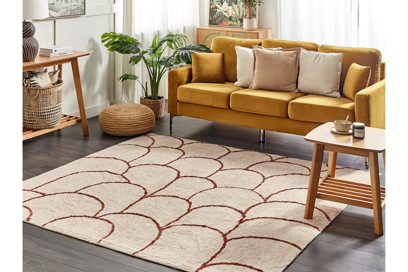 Bomullsmatta Avdan 200x200 cm Kvadratisk - Beige - Textil & mattor - Matta - Modern matta - Bomullsmatta