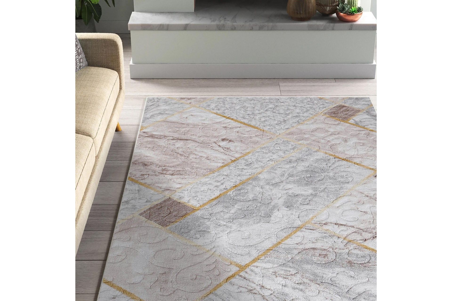 dina bomullsmatta 100x300 cm rektangulär - vit