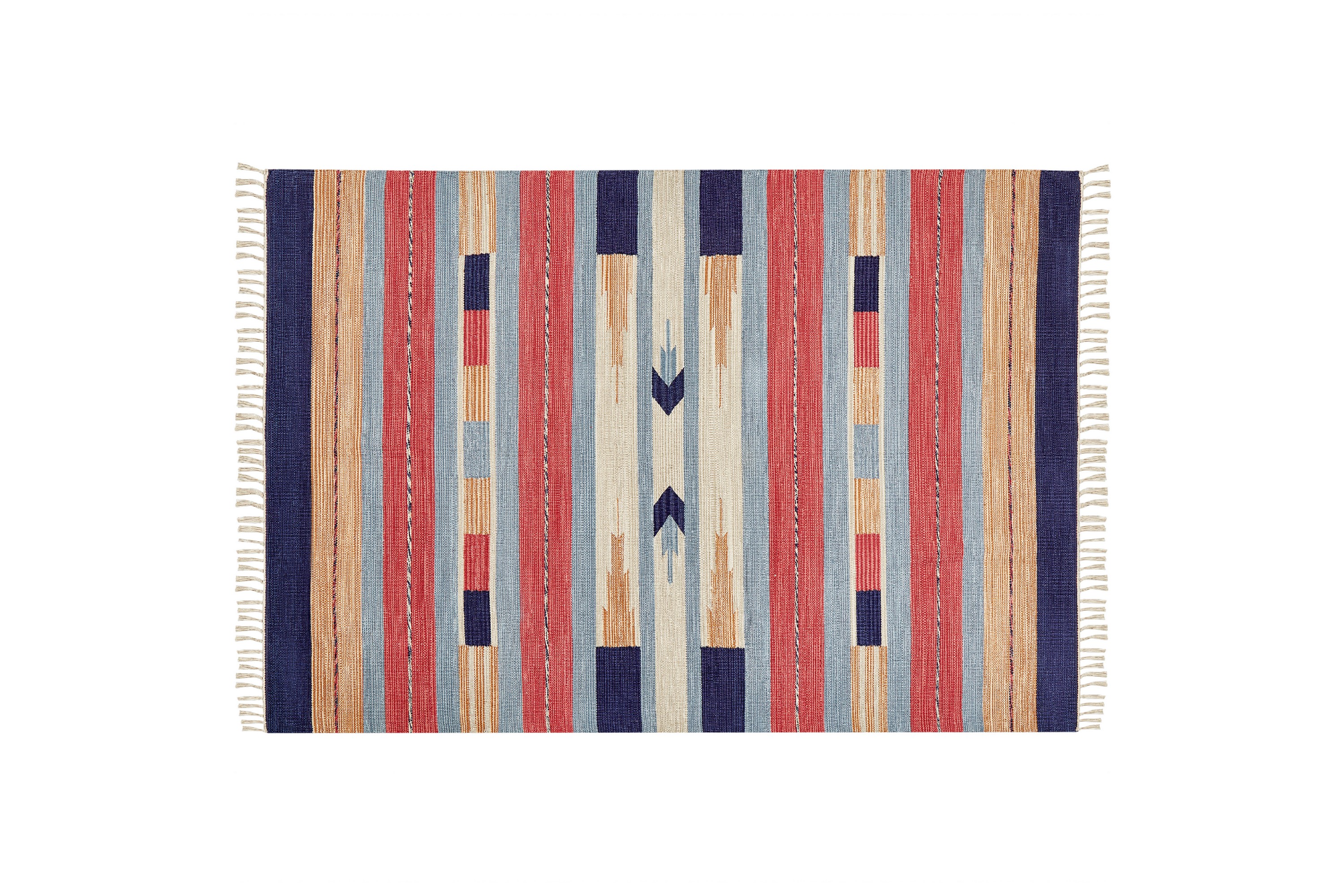 bomullsmatta gandzak 140x200 cm - blå