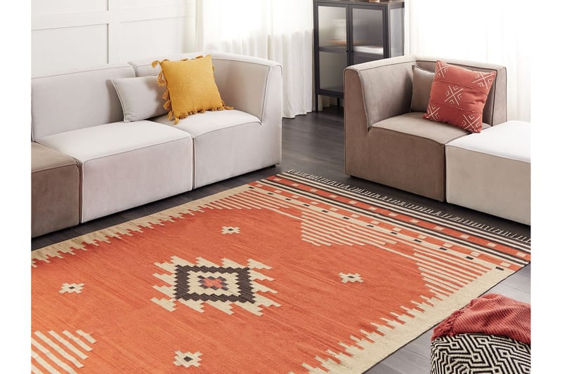Bomullsmatta Gavar 200x300 cm - Orange - Textil & mattor - Matta - Modern matta - Bomullsmatta