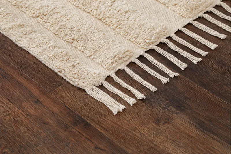 Marocko Bomullsmatta 160x230 cm - Creme - Textil & mattor - Matta - Modern matta - Bomullsmatta