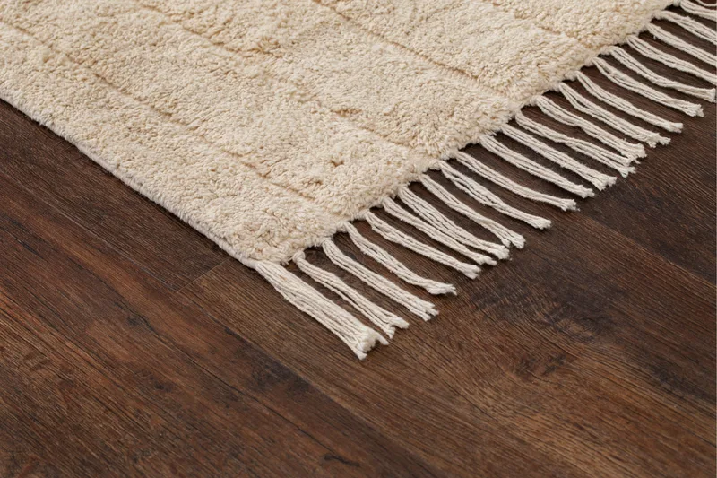 Marocko Bomullsmatta 160x230 cm - Creme - Textil & mattor - Matta - Modern matta - Bomullsmatta