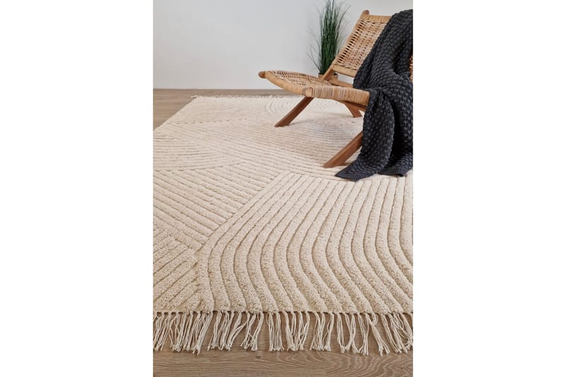 Marocko Bomullsmatta 160x230 cm - Creme - Textil & mattor - Matta - Modern matta - Bomullsmatta
