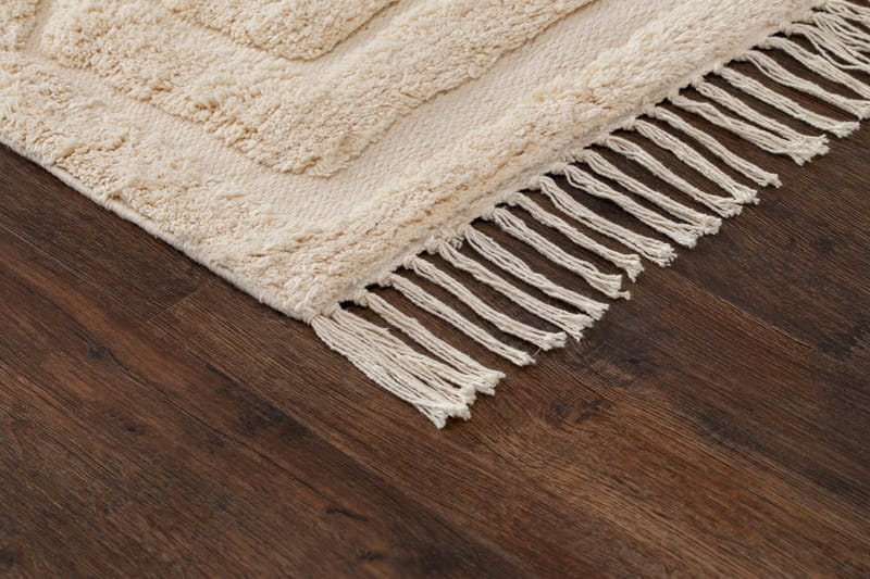 Marocko Bomullsmatta 160x230 cm - Creme - Textil & mattor - Matta - Modern matta - Bomullsmatta