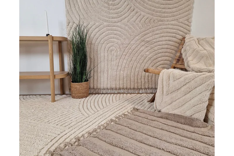 Marocko Bomullsmatta 160x230 cm - Creme - Textil & mattor - Matta - Modern matta - Bomullsmatta