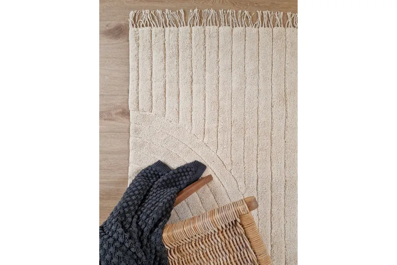 Marocko Bomullsmatta 160x230 cm - Creme - Textil & mattor - Matta - Modern matta - Bomullsmatta