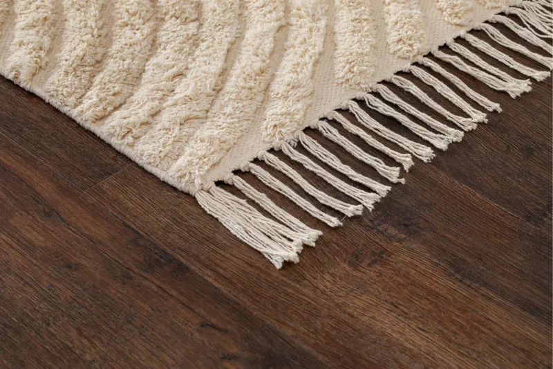 Marocko Bomullsmatta 160x230 cm - Creme - Textil & mattor - Matta - Modern matta - Bomullsmatta