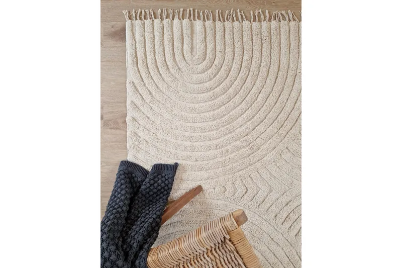 Marocko Bomullsmatta 200x300 cm - Creme - Textil & mattor - Matta - Modern matta - Bomullsmatta