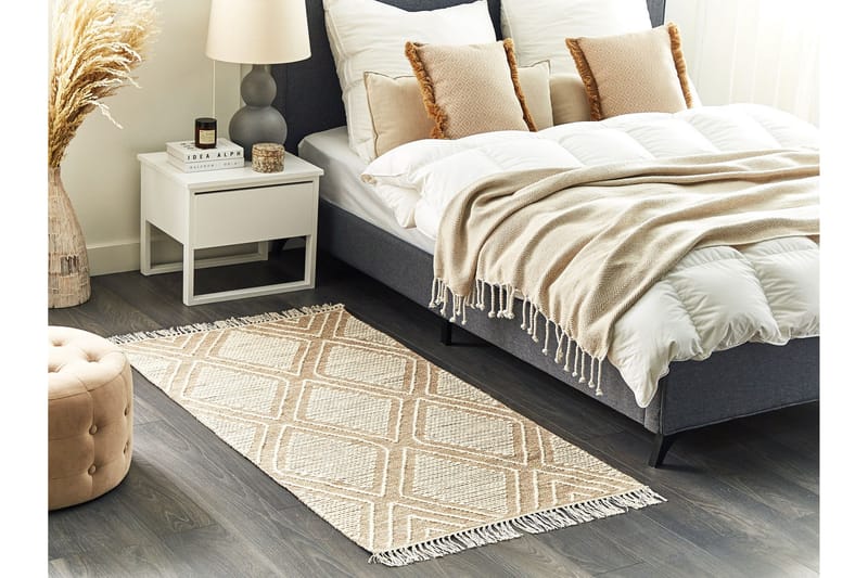 Bomullsmatta Kacem 80x150 cm - Beige - Textil & mattor - Matta - Modern matta - Bomullsmatta