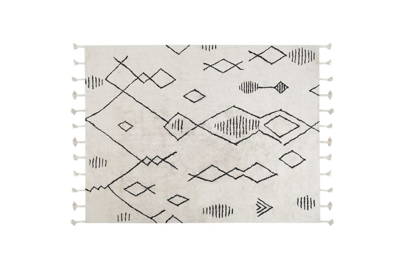 Bomullsmatta Kebir 160x230 cm - Svart/Vit - Textil & mattor - Matta - Modern matta - Bomullsmatta