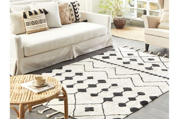 Bomullsmatta Khemisset 160x230 cm - Svart/Vit - Textil & mattor - Matta - Modern matta - Bomullsmatta