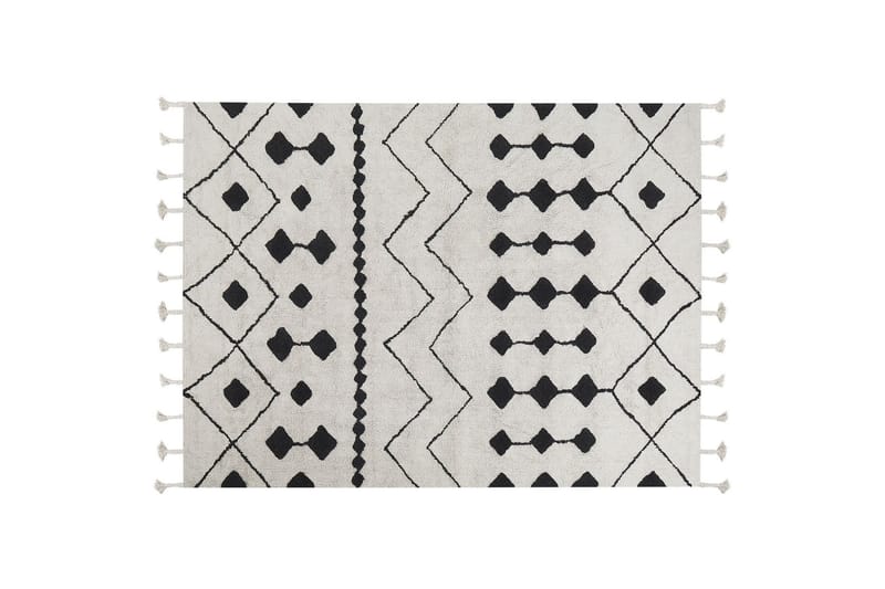 Bomullsmatta Khemisset 160x230 cm - Svart/Vit - Textil & mattor - Matta - Modern matta - Bomullsmatta