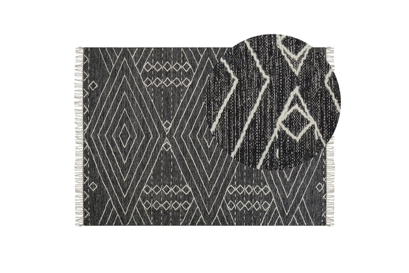 Bomullsmatta Khenifra 140x200 cm - Svart/Vit - Textil & mattor - Matta - Modern matta - Bomullsmatta
