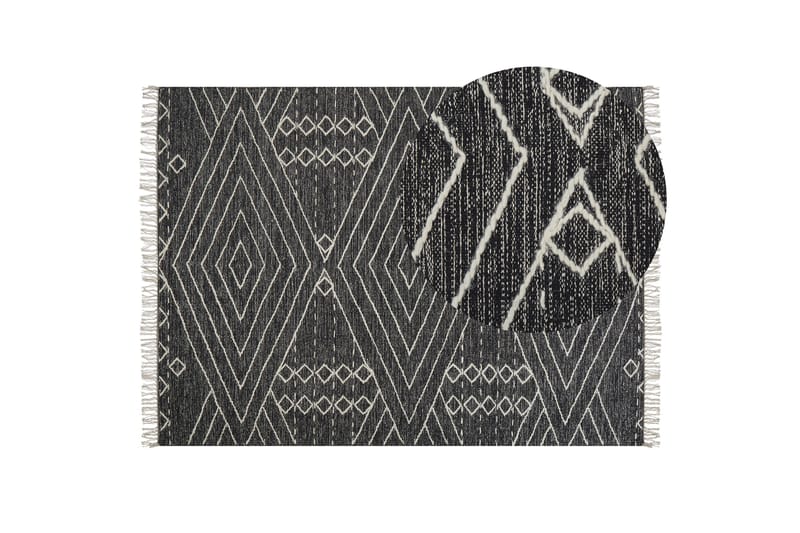 Bomullsmatta Khenifra 160x230 cm - Svart/Vit - Textil & mattor - Matta - Modern matta - Bomullsmatta
