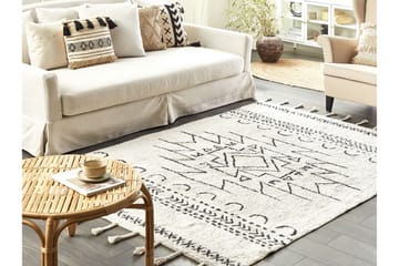 Bomullsmatta Khouribga 160x230 cm - Svart/Vit - Textil & mattor - Matta - Modern matta - Bomullsmatta