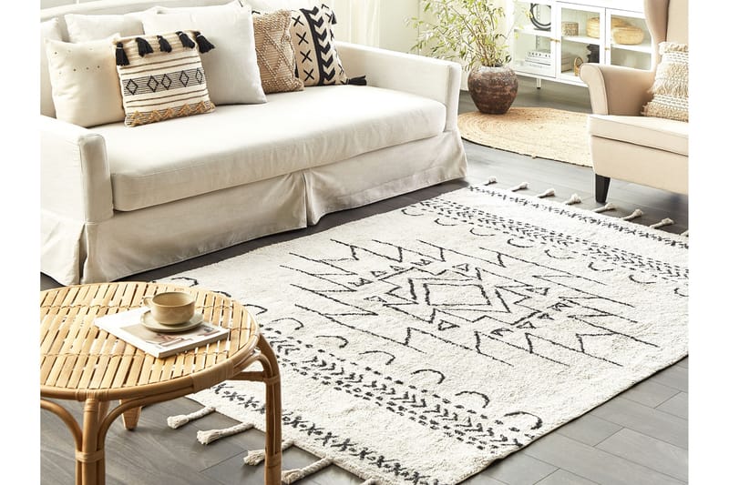Bomullsmatta Khouribga 160x230 cm - Svart/Vit - Textil & mattor - Matta - Modern matta - Bomullsmatta