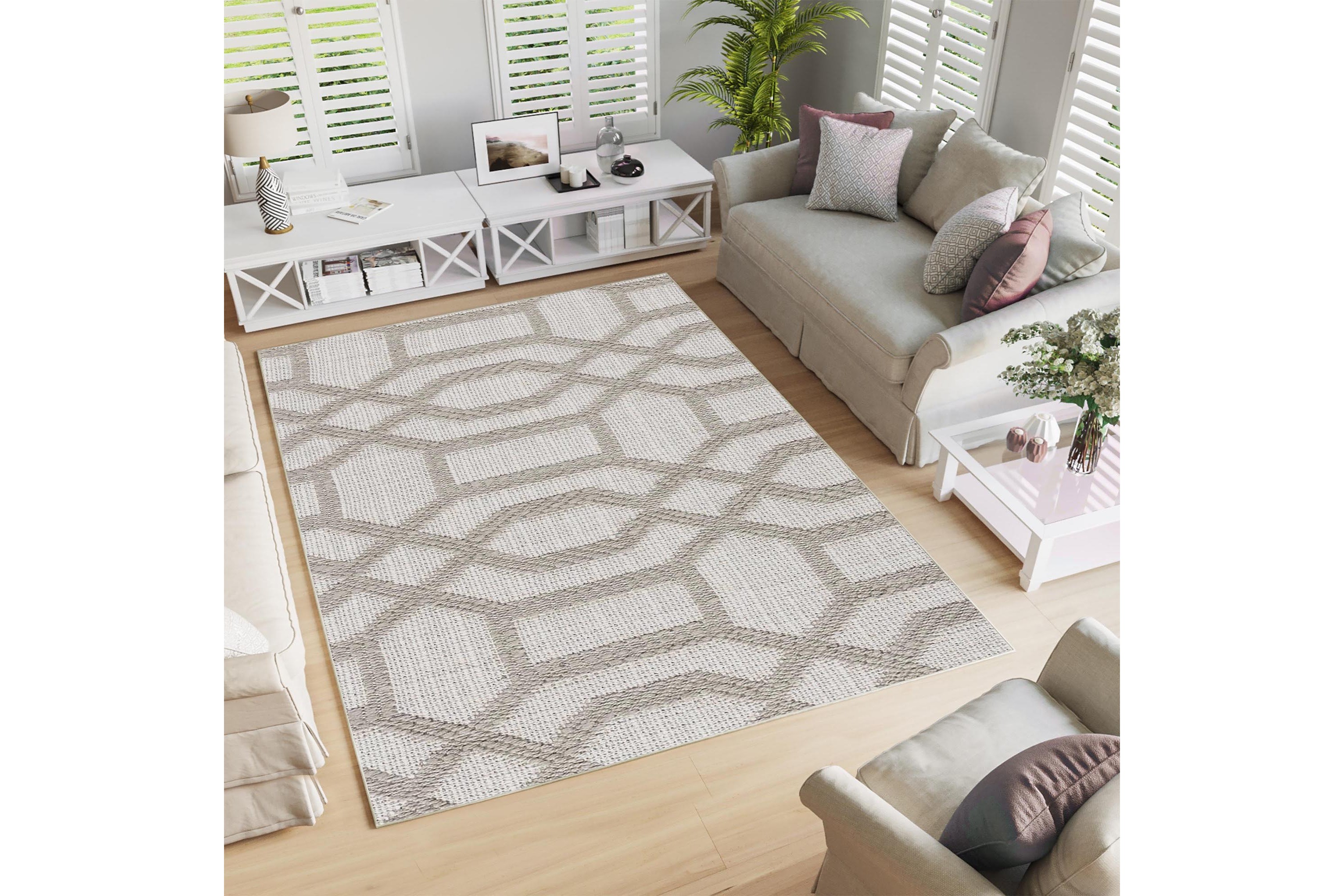 Bomullsmatta Maltina 100x150 Rektangulär Grå