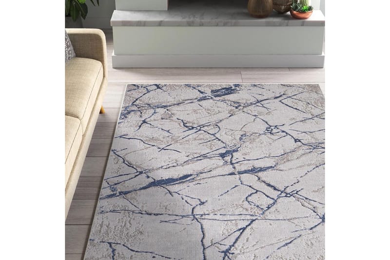 Masahiko Bomullsmatta 100x300 cm Rektangulär - Blå - Textil & mattor - Matta - Modern matta - Bomullsmatta