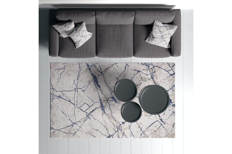 Masahiko Bomullsmatta 100x300 cm Rektangulär - Blå - Textil & mattor - Matta - Modern matta - Bomullsmatta