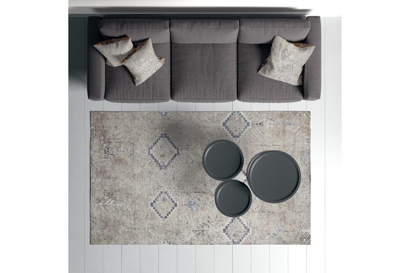 Sabrina Bomullsmatta 100x300 cm Rektangulär - Grå - Textil & mattor - Matta - Modern matta - Bomullsmatta