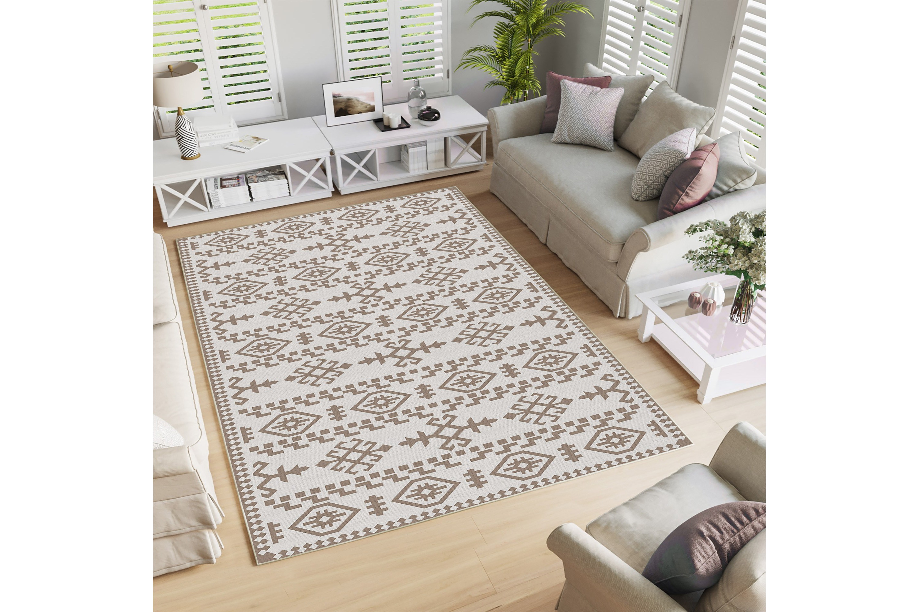 Bomullsmatta Sanchi 100x300 Rektangulär Vit