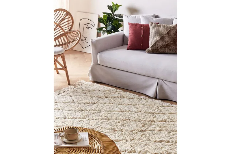 Bomullsmatta Silchar 140x200 cm - Beige - Textil & mattor - Matta - Modern matta - Bomullsmatta