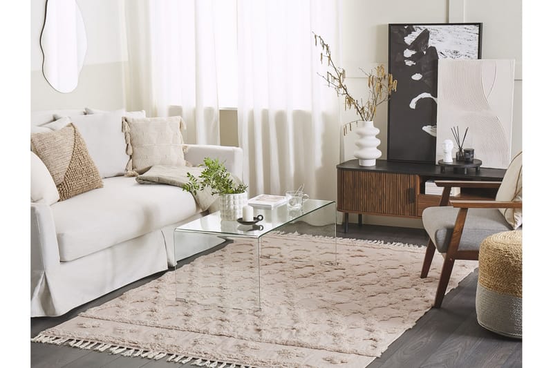 Bomullsmatta Suluova 160x230 cm - Beige - Textil & mattor - Matta - Modern matta - Bomullsmatta