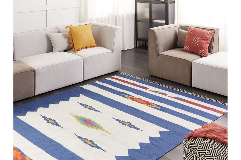 Bomullsmatta Varser 200x300 cm - Blå - Textil & mattor - Matta - Modern matta - Bomullsmatta