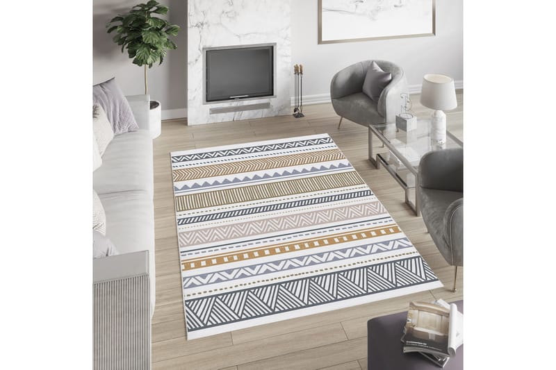Bomullsmatta Parawa 100x300 Rektangulär - Vit - Textil & mattor - Matta - Modern matta - Bomullsmatta