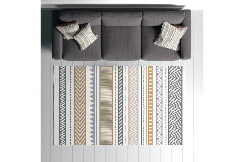 Idaburn Bomullsmatta 100x300 cm Rektangulär - Vit - Textil & mattor - Matta - Modern matta - Bomullsmatta