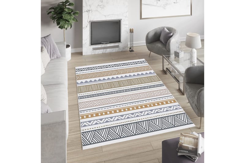 Idaburn Bomullsmatta 100x300 cm Rektangulär - Vit - Textil & mattor - Matta - Modern matta - Bomullsmatta