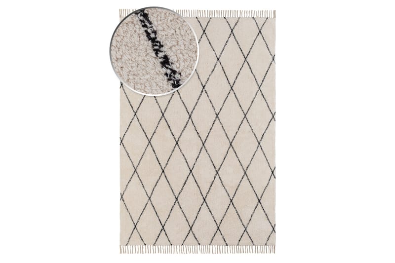 Bomullsmatta Berber Sevilla 160x230 cm - Vit/svart - Små mattor - Bomullsmatta