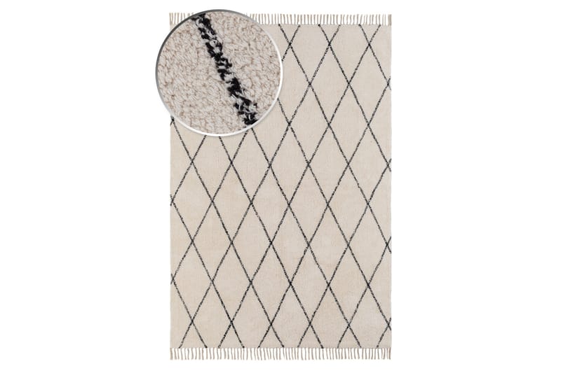 Bomullsmatta Berber Sevilla 160x230 cm - Vit/svart - Textil & mattor - Matta - Modern matta - Bomullsmatta