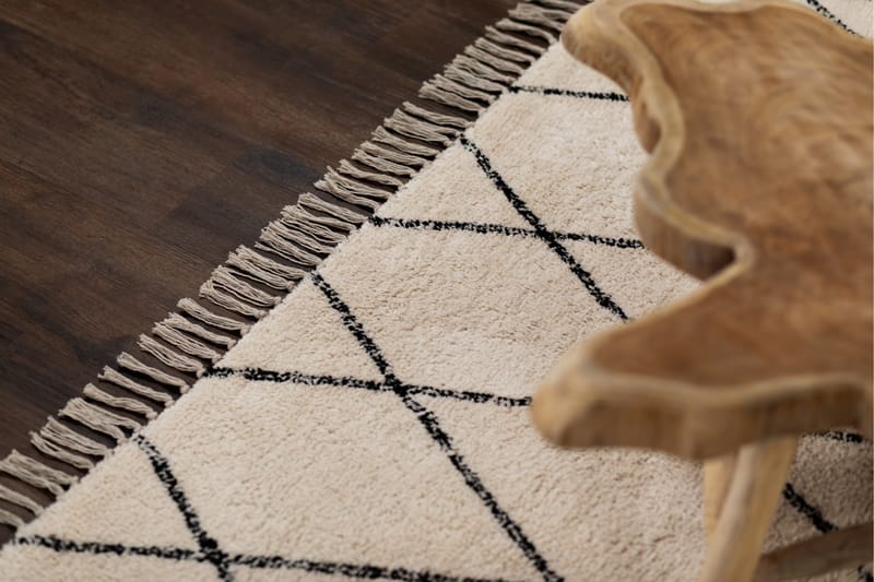 Bomullsmatta Berber Sevilla 160x230 cm - Vit/svart - Textil & mattor - Matta - Modern matta - Bomullsmatta