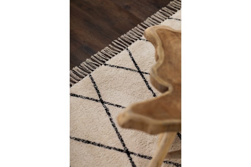 Bomullsmatta Berber Sevilla 160x230 cm - Vit/svart - Textil & mattor - Matta - Modern matta - Bomullsmatta