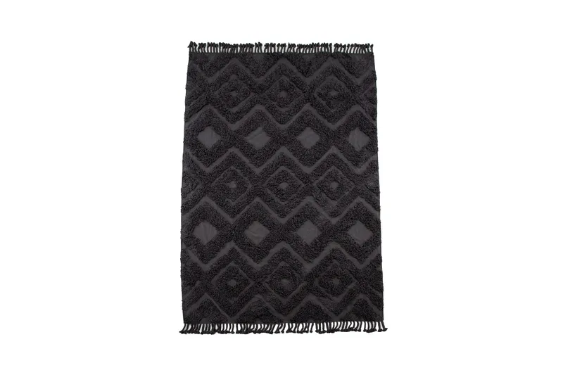 Hilma Bomullsmatta Rektangulär 250x350 cm, Mörkgrå