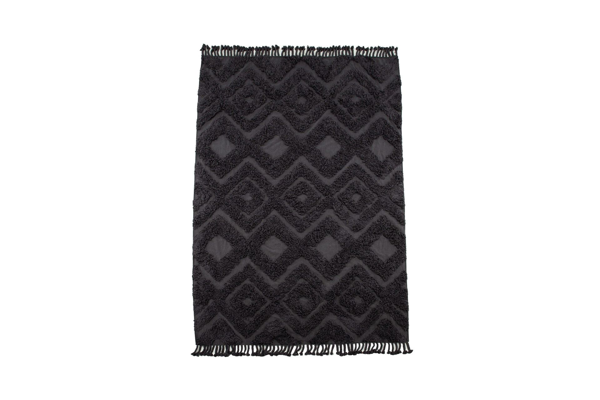 hilma bomullsmatta rektangulär 250x350 cm - mörkgrå