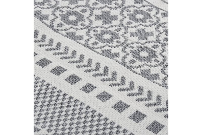 Matta grå och vit 120x180 cm bomull - Grå - Bomullsmatta