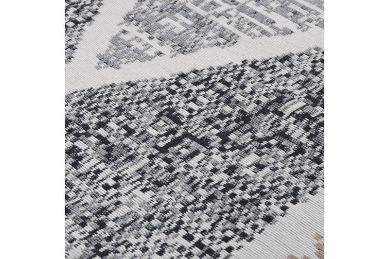 Matta svart och grå 120x180 cm bomull - Grå - Bomullsmatta