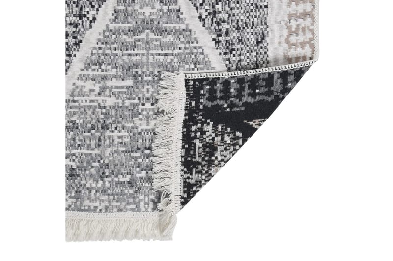 Matta svart och grå 160x230 cm bomull - Grå - Bomullsmatta
