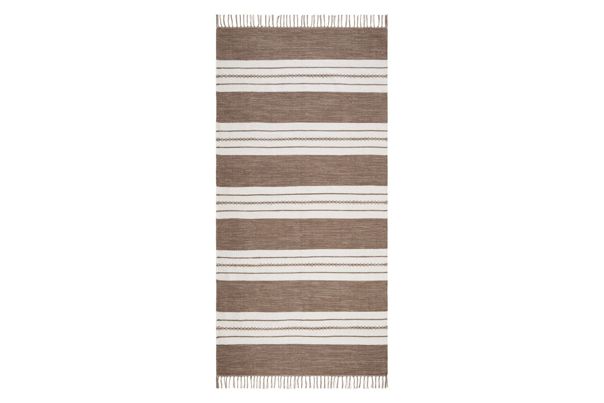 Sund Bomullsmatta 75x150 cm Oval - M&ouml;rkbeige