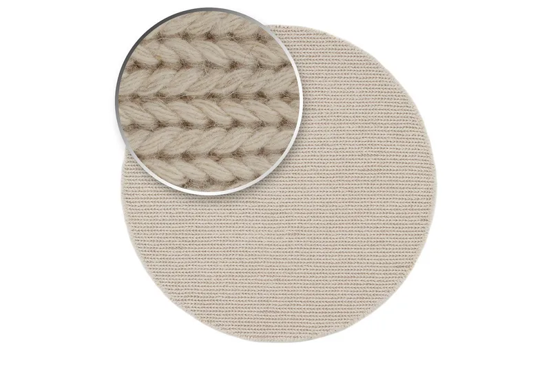 Dalarö Ullmatta 240 cm Rund - Vit - Textil & mattor - Matta - Modern matta - Ullmatta