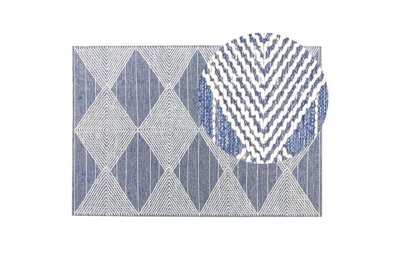 Datca Ullmatta 140x200 cm - Blå - Textil & mattor - Matta - Modern matta - Ullmatta
